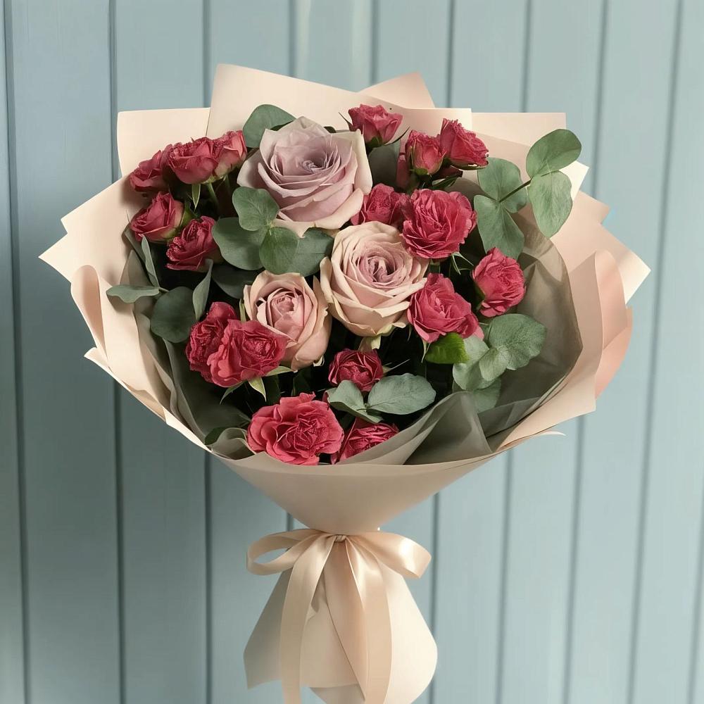 Букет цветов из: Гвоздики и Розы в Кирпильской