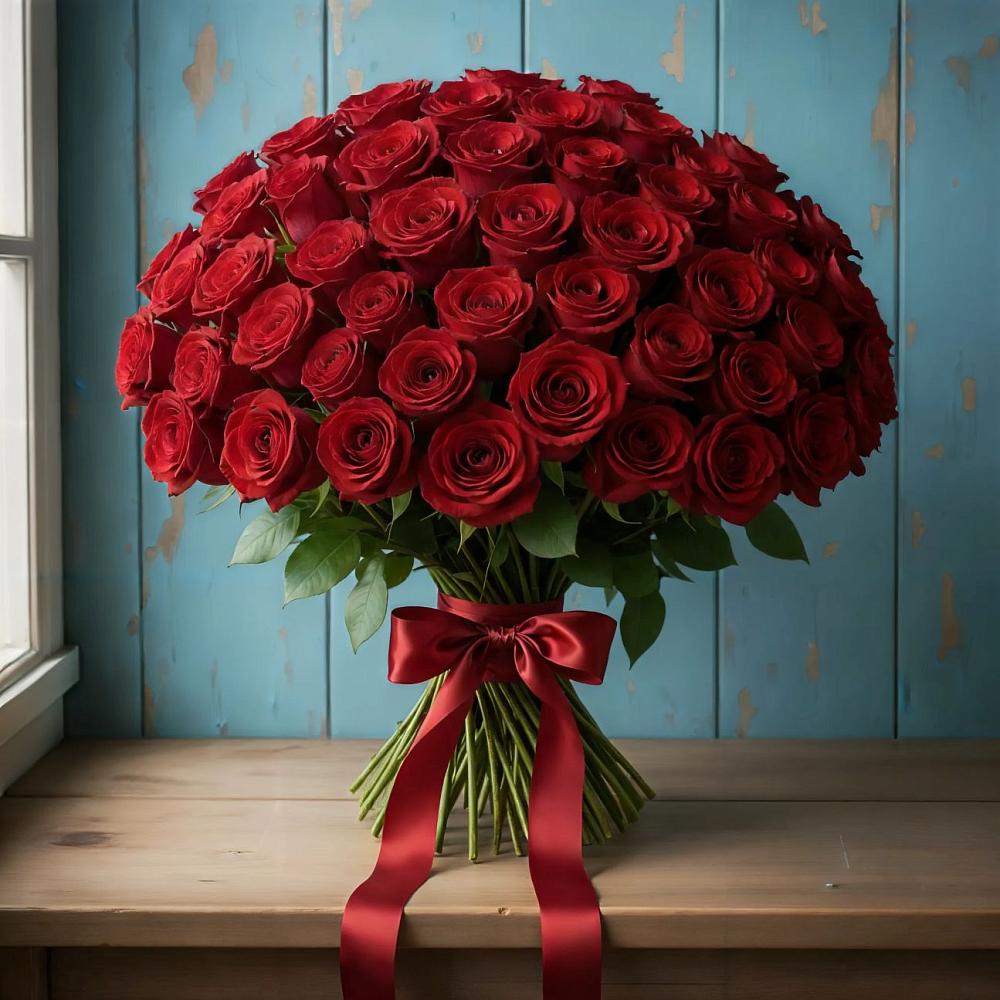 Букет Красные розы Блэк Меджик в Кирпильской