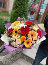 Букет цветов из:  Герберы, Ромашки, Хризантемы, Розы и Подсолнухи #REPLACE_PRED# Кирпильской