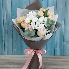 Букет цветов из:  Хризантемы и Розы в Кирпильской