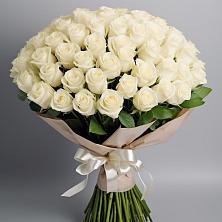 Букет 101 беля роза Белоснежка в Кирпильской