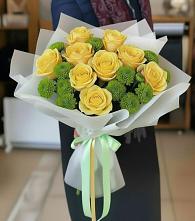 Букет цветов из:  Хризантемы и Розы в Кирпильской