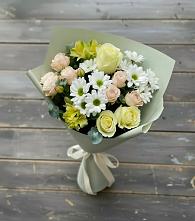 Букет цветов из:  Альстромерии, Розы и Хризантемы в Кирпильской