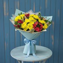 Букет цветов из:  Альстромерии и Хризантемы в Кирпильской
